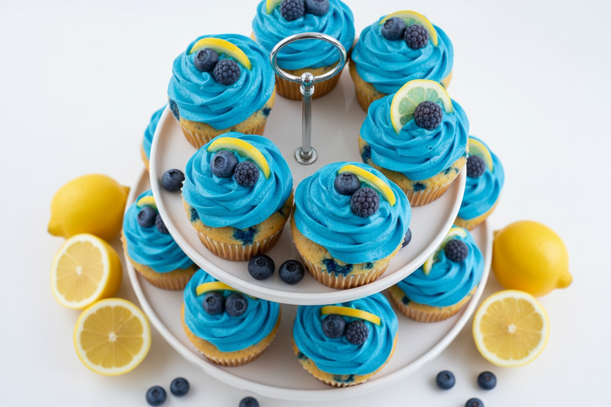 Blue Raspberry Lemonade Cupcakes