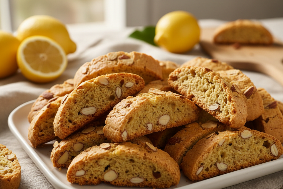 Lemon Almond Biscotti Recipe