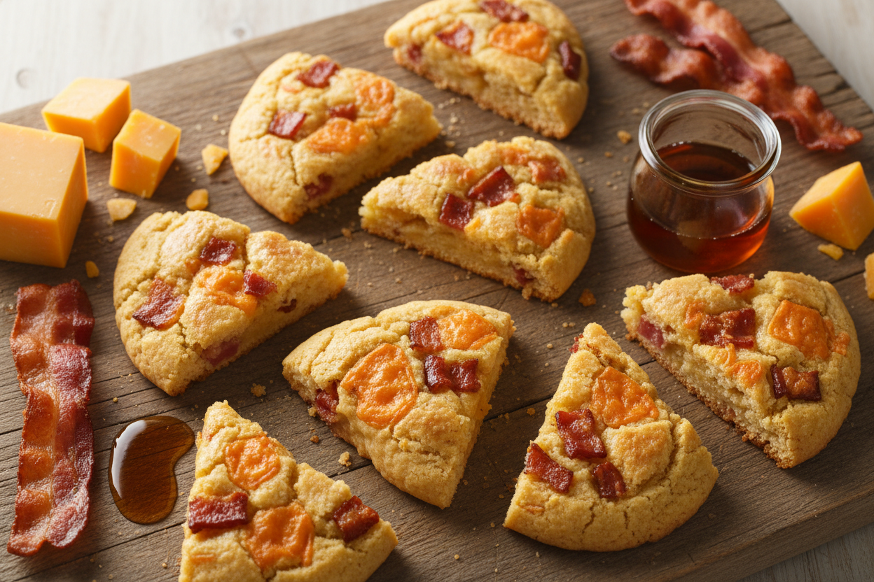 Maple Bacon Cheddar Shortbread