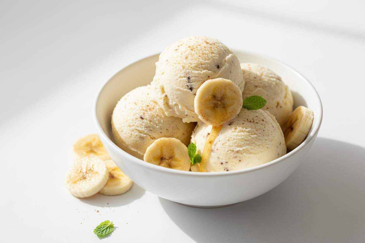 No-Churn Banana Ice Cream – Just 3 Ingredients!