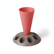 Top-down view of piping bag stand